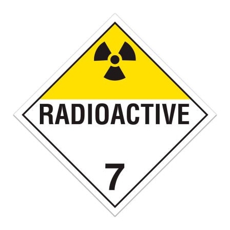 Top Tape And Label INCOM TA700SS Class 7 Radioactive Rigid Plastic Placard TA700SS